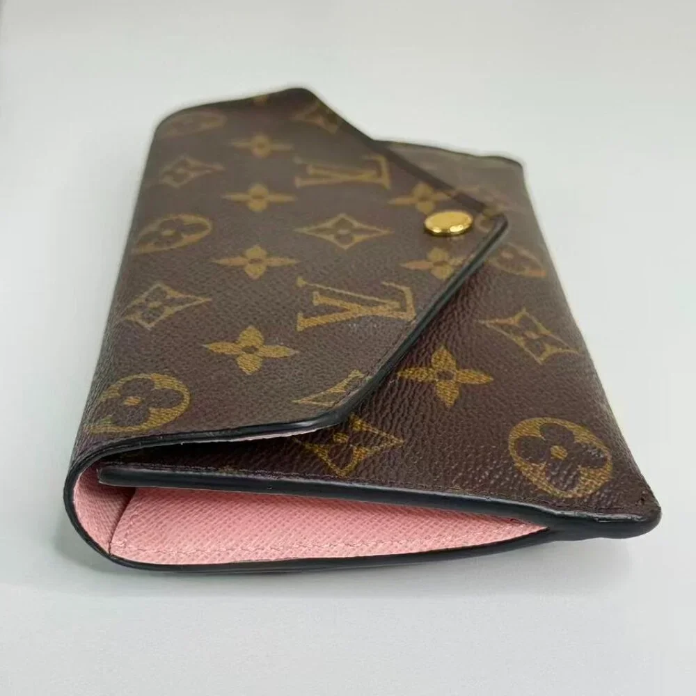 Louis Vuitton Monogram Canvas Wallet with Blue & Orange Accessories